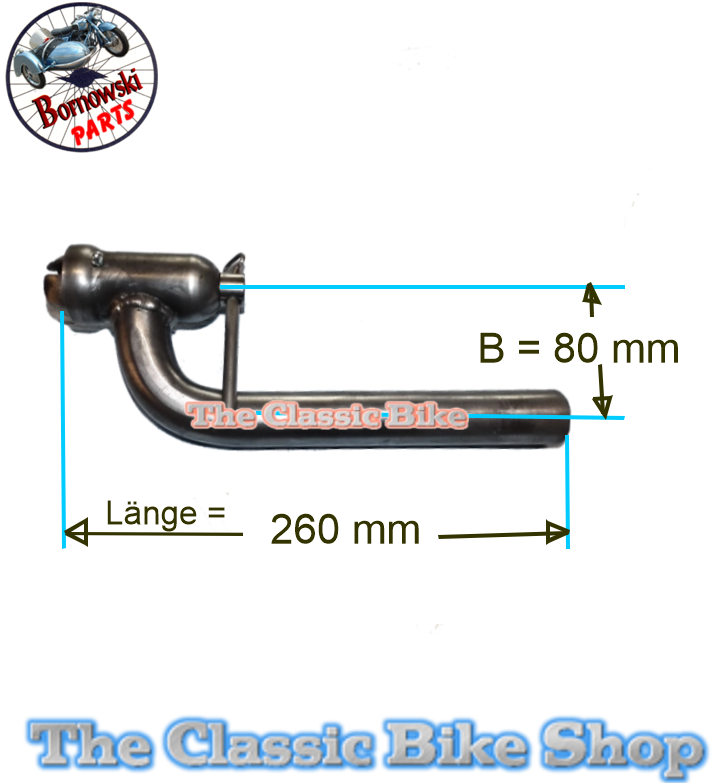 Steib Sidecar, Ballclamp with bent tube 27 mm diameter.